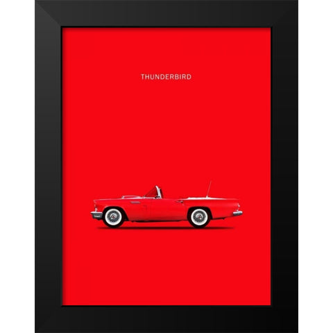 Ford Thunderbird 1957 Black Modern Wood Framed Art Print by Rogan, Mark