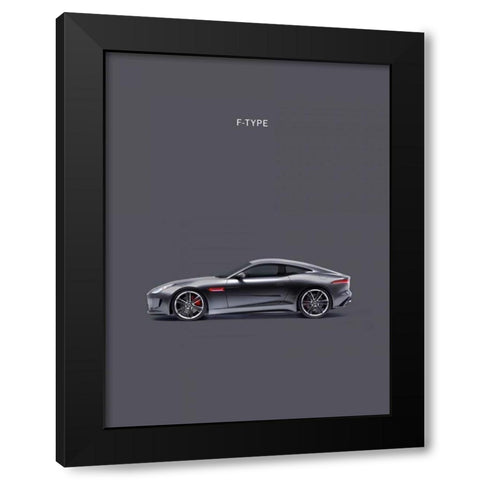 Jaguar F-Type Grey Black Modern Wood Framed Art Print by Rogan, Mark