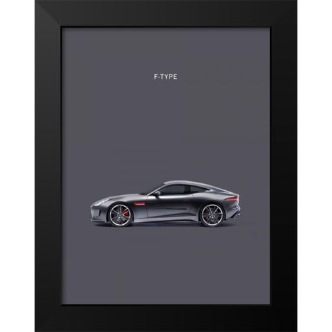 Jaguar F-Type Grey Black Modern Wood Framed Art Print by Rogan, Mark