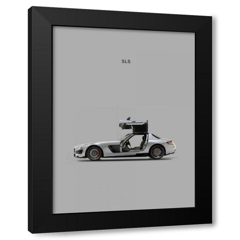 Mercedes SLS Grey Black Modern Wood Framed Art Print by Rogan, Mark
