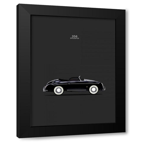 Porsche 356 Speedster Black Black Modern Wood Framed Art Print by Rogan, Mark