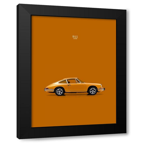 Porsche 911 1968 Orange Black Modern Wood Framed Art Print with Double Matting by Rogan, Mark
