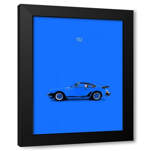 Porsche 911 Turbo Blue Black Modern Wood Framed Art Print with Double Matting by Rogan, Mark