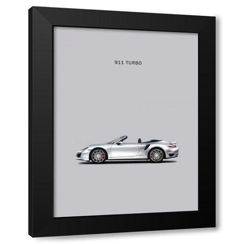 Porsche 911 Turbo Grey Black Modern Wood Framed Art Print with Double Matting by Rogan, Mark