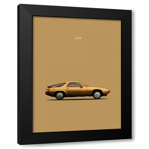 Porsche 928 1979 Black Modern Wood Framed Art Print with Double Matting by Rogan, Mark