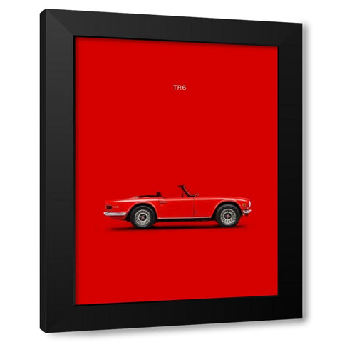 Triumph TR6 Red Black Modern Wood Framed Art Print with Double Matting by Rogan, Mark