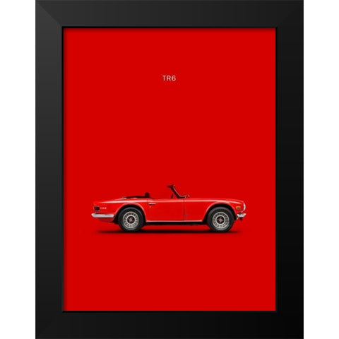 Triumph TR6 Red Black Modern Wood Framed Art Print by Rogan, Mark