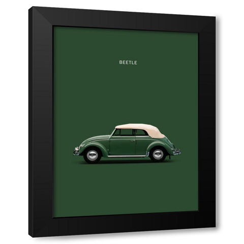 VW Beetle Green 53 Black Modern Wood Framed Art Print with Double Matting by Rogan, Mark