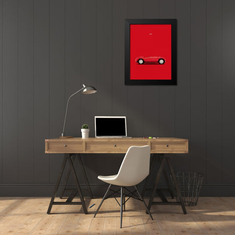 VW Ferrari 166 Black Modern Wood Framed Art Print by Rogan, Mark