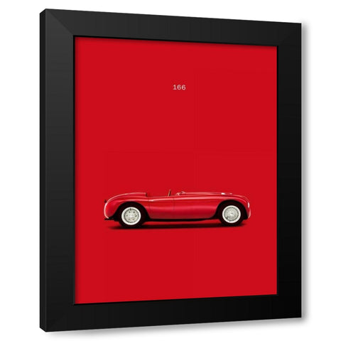 VW Ferrari 166 Black Modern Wood Framed Art Print by Rogan, Mark