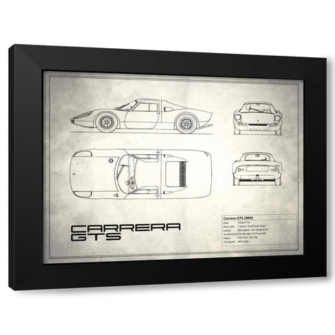 Porsche Carrera GTS White Black Modern Wood Framed Art Print with Double Matting by Rogan, Mark