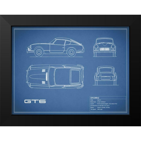 Triumph GT6 Mk1 Red Black Modern Wood Framed Art Print by Rogan, Mark