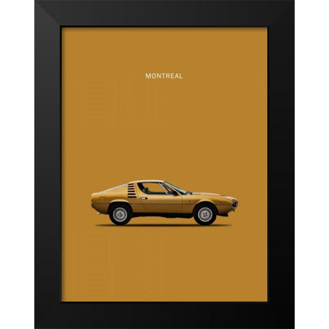 Alfa Romeo Montreal 1972 Black Modern Wood Framed Art Print by Rogan, Mark