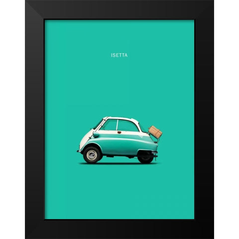 BMW Isetta 300 Red Black Modern Wood Framed Art Print by Rogan, Mark