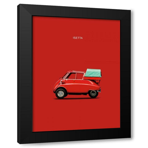 BMW Isetta 300 Black Modern Wood Framed Art Print by Rogan, Mark