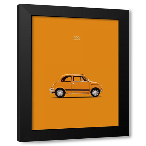 Fiat 500 Abarth 1969 Black Modern Wood Framed Art Print with Double Matting by Rogan, Mark