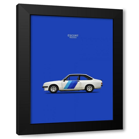 Ford Escort RS2000 1978 Black Modern Wood Framed Art Print with Double Matting by Rogan, Mark