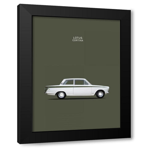 Ford Lotus Cortina Mk1 1966 Black Modern Wood Framed Art Print by Rogan, Mark