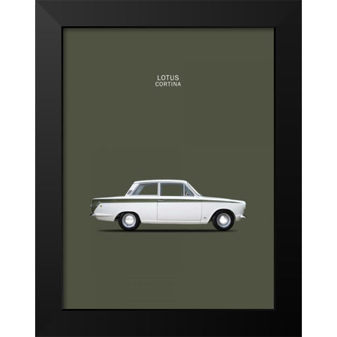 Ford Lotus Cortina Mk1 1966 Black Modern Wood Framed Art Print by Rogan, Mark
