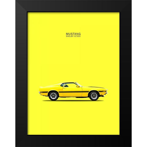Mustang Shelby GT350 69 Yellow Black Modern Wood Framed Art Print by Rogan, Mark