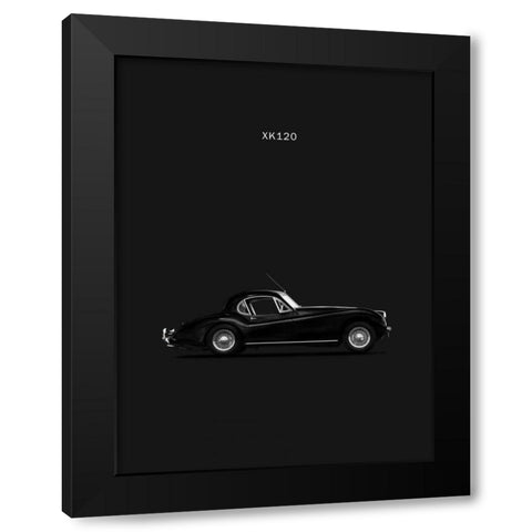 Jaguar XK120 Coupe 1952 Black Modern Wood Framed Art Print by Rogan, Mark