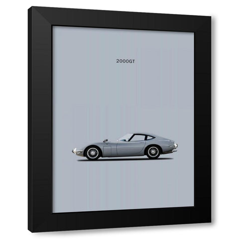 Toyota 2000GT Black Modern Wood Framed Art Print with Double Matting by Rogan, Mark
