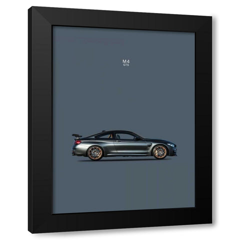 BMW M4 GTS Black Modern Wood Framed Art Print with Double Matting by Rogan, Mark