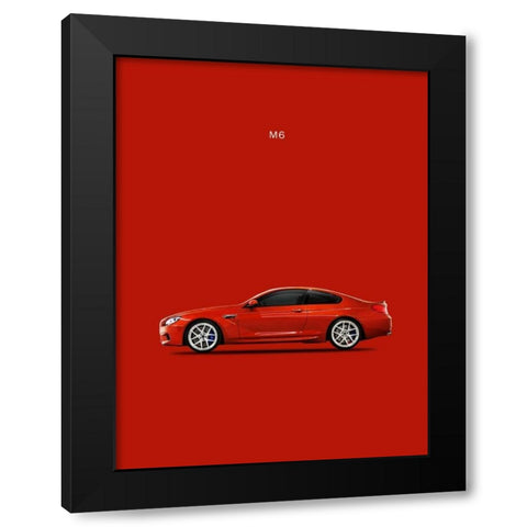 BMW M6 Black Modern Wood Framed Art Print with Double Matting by Rogan, Mark