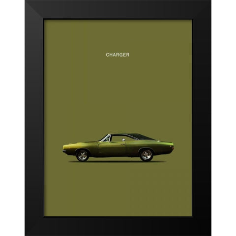 Dodge Charger Black Modern Wood Framed Art Print by Rogan, Mark