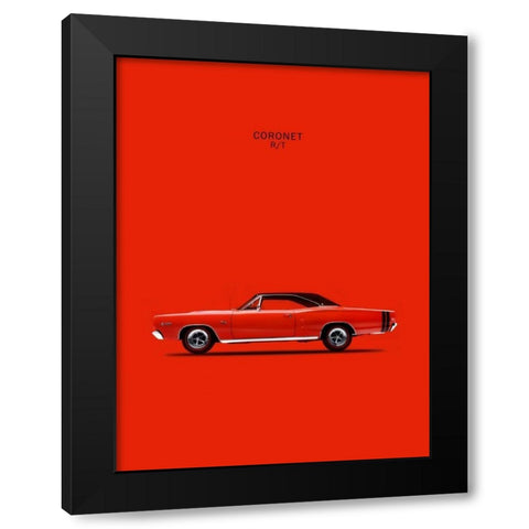 Dodge Coronet RT426 Hemi 1968 Black Modern Wood Framed Art Print by Rogan, Mark