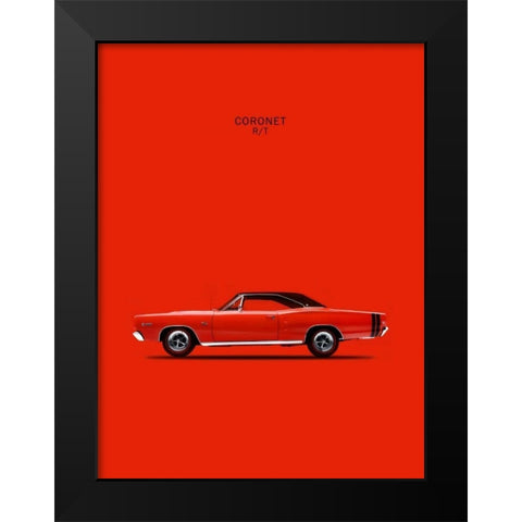 Dodge Coronet RT426 Hemi 1968 Black Modern Wood Framed Art Print by Rogan, Mark