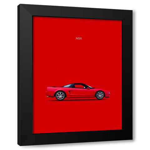 Honda NSX Black Modern Wood Framed Art Print by Rogan, Mark