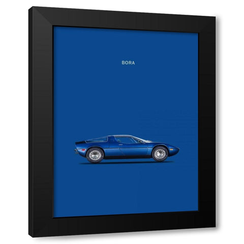 Maserati Bora 1973 Black Modern Wood Framed Art Print by Rogan, Mark