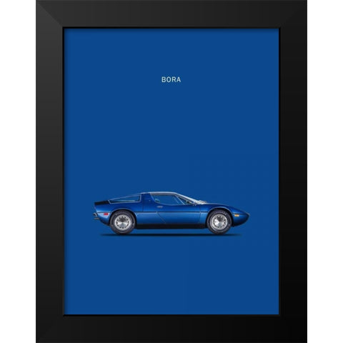 Maserati Bora 1973 Black Modern Wood Framed Art Print by Rogan, Mark