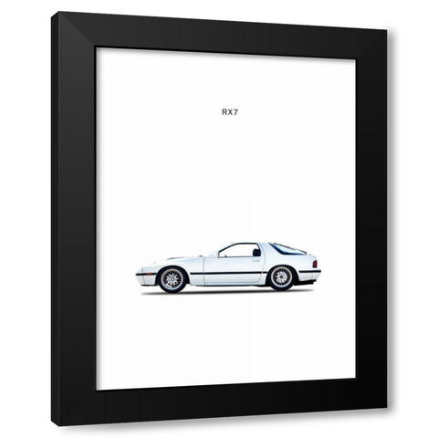 Mazda RX7 1988 Black Modern Wood Framed Art Print with Double Matting by Rogan, Mark