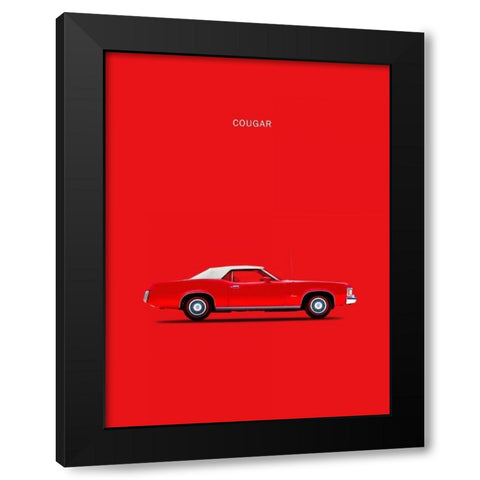 Mercury Cougar 1973 Black Modern Wood Framed Art Print by Rogan, Mark