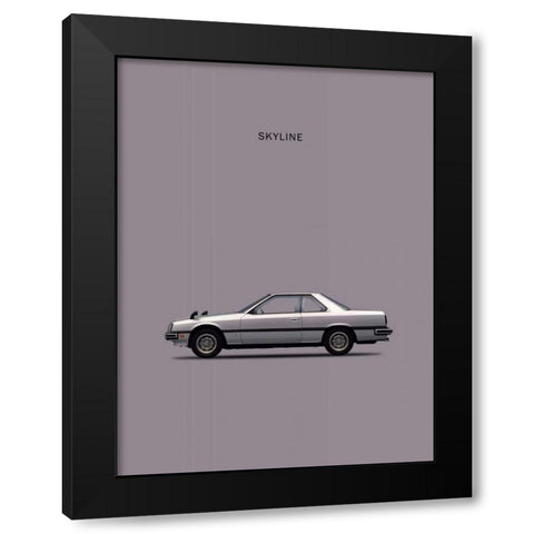 Nissan Skyline 2000GT Black Modern Wood Framed Art Print with Double Matting by Rogan, Mark