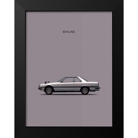 Nissan Skyline 2000GT Black Modern Wood Framed Art Print by Rogan, Mark