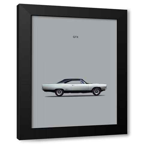 Plymouth GTX Coupe 1969 Black Modern Wood Framed Art Print by Rogan, Mark