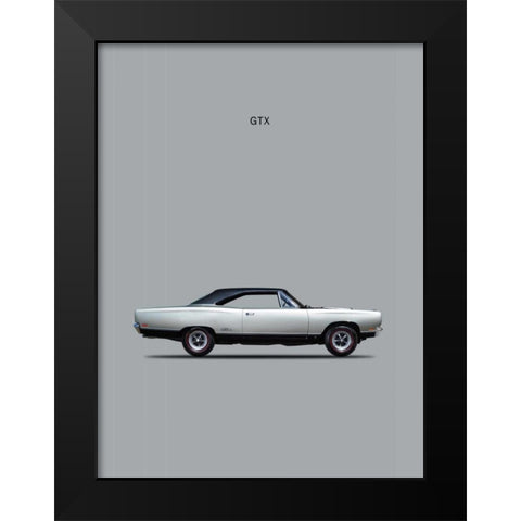 Plymouth GTX Coupe 1969 Black Modern Wood Framed Art Print by Rogan, Mark