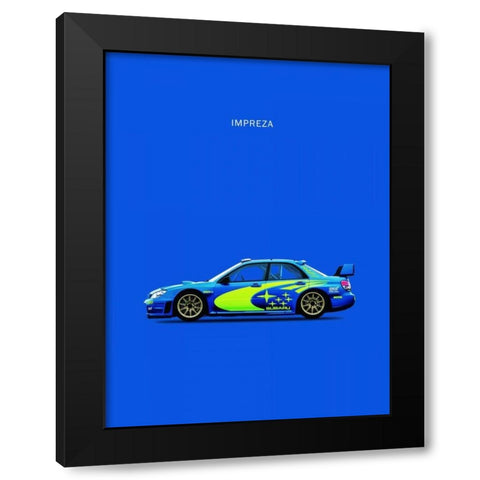 Subaru Impreza Black Modern Wood Framed Art Print with Double Matting by Rogan, Mark