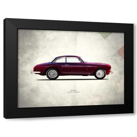 Alfa-Romeo 1900C Super-Sprint Black Modern Wood Framed Art Print with Double Matting by Rogan, Mark