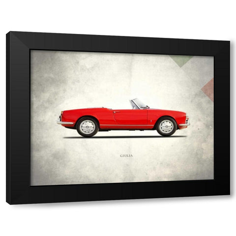 Alfa-Romeo Giulia 1600 Spider Black Modern Wood Framed Art Print by Rogan, Mark