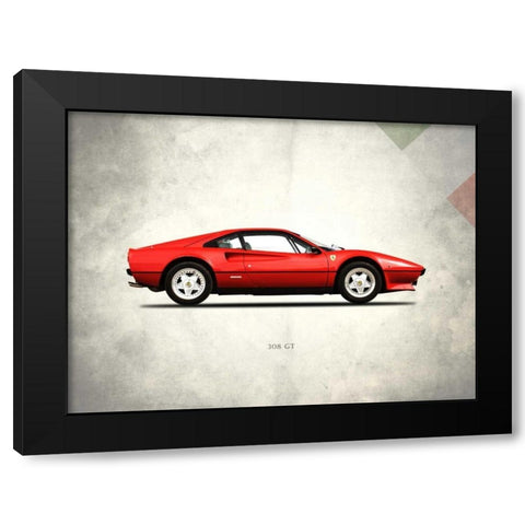 Ferrari 308GT Berlinetta 1977 Black Modern Wood Framed Art Print by Rogan, Mark