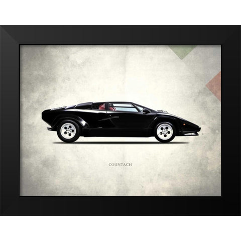 Lamborghini Countach 5000-S 19 Black Modern Wood Framed Art Print by Rogan, Mark