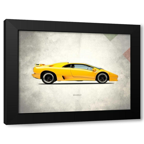 Lamborghini Diablo 1988 Black Modern Wood Framed Art Print by Rogan, Mark