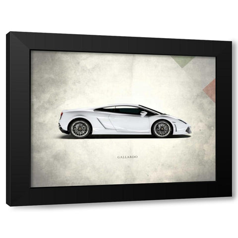 Lamborghini Gallardo Black Modern Wood Framed Art Print by Rogan, Mark