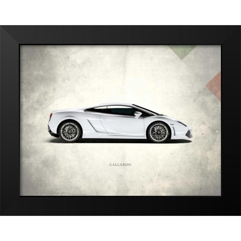 Lamborghini Gallardo Black Modern Wood Framed Art Print by Rogan, Mark