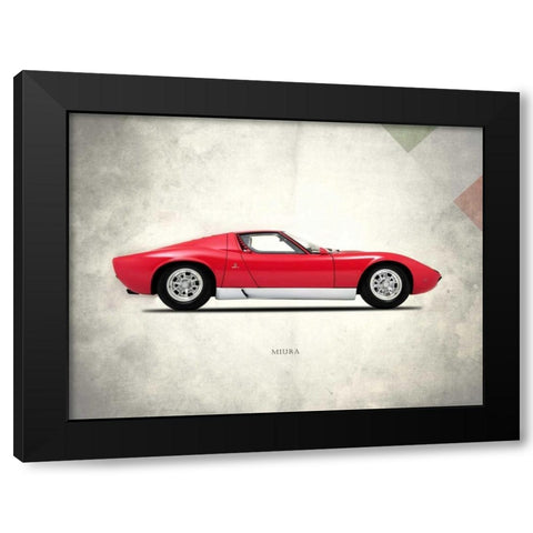 Lamborghini Miura P400 1967 Black Modern Wood Framed Art Print with Double Matting by Rogan, Mark