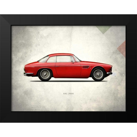 Maserati A6G 2000 1956 Black Modern Wood Framed Art Print by Rogan, Mark